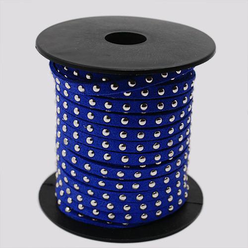 4.5x2mm Silver Aluminum Studded Korea Faux Suede Cord Jewelry Findings about 20yards/roll,15 Colors
