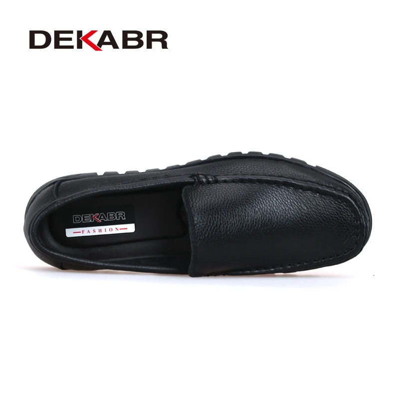 DEKABR Genuine Leather Black Brown New Flat Shoes Classic Hand Sewing Men Quality Flats Atos Hombres Big Size 37-48 D580