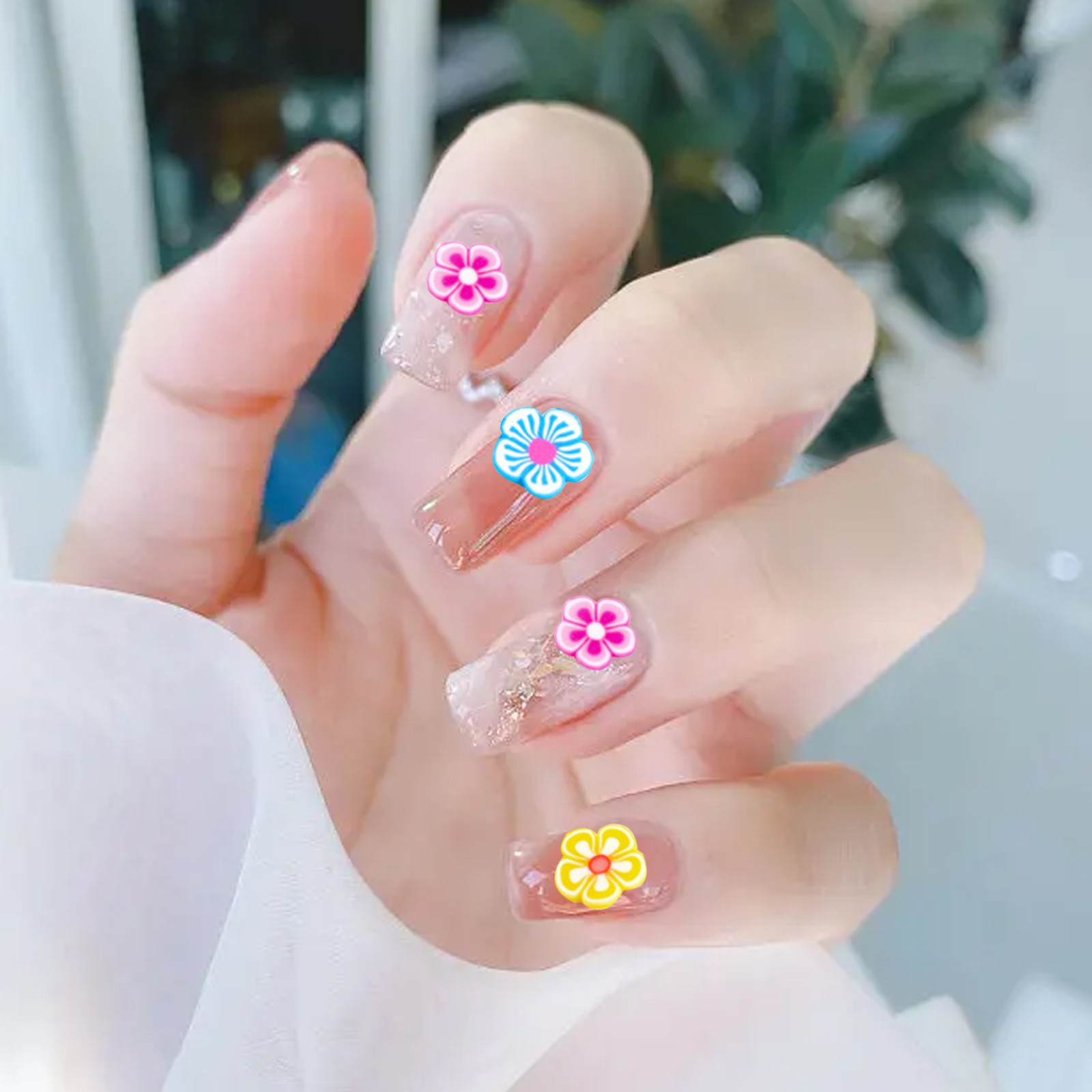 Nails Gel Stuff Nail Accessories Soft Pottery Patch Fruit Flower Mixed Jewelry Filling Soft Pottery Christmas Glitter for Nails