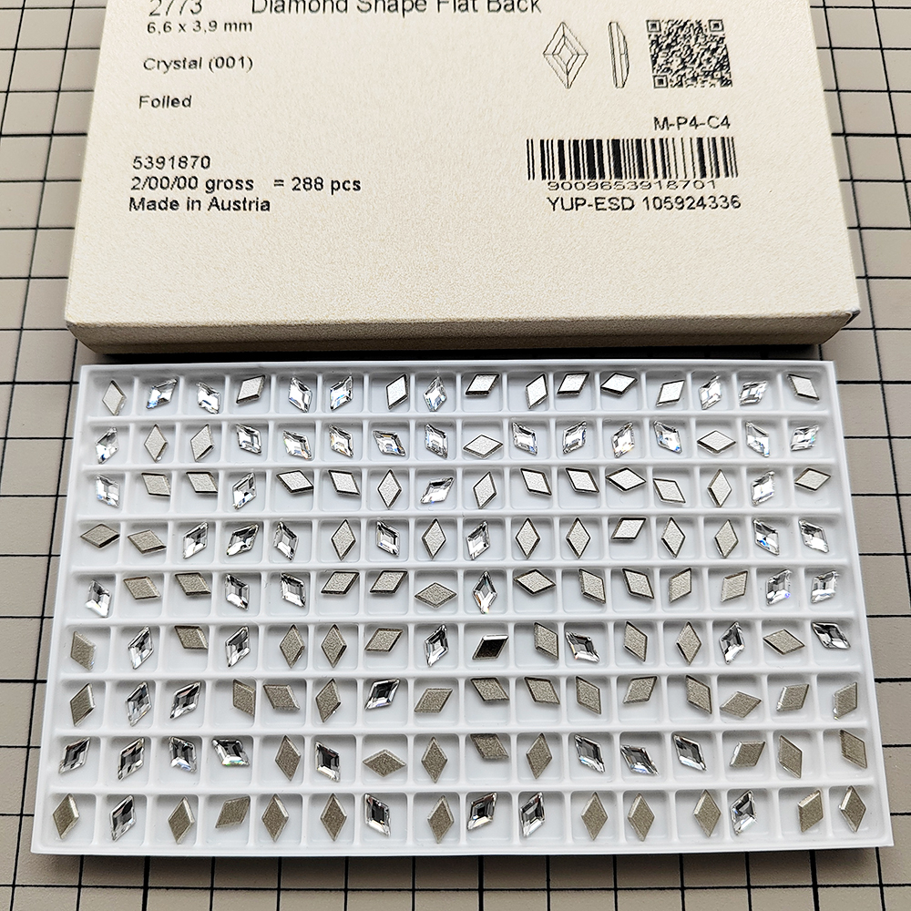 (1 piece) 100% Genuine 2773 Rhombus shape Flat Back no hotfix Crystals Stone loose rhinestones for nail art tooth gems jewelry