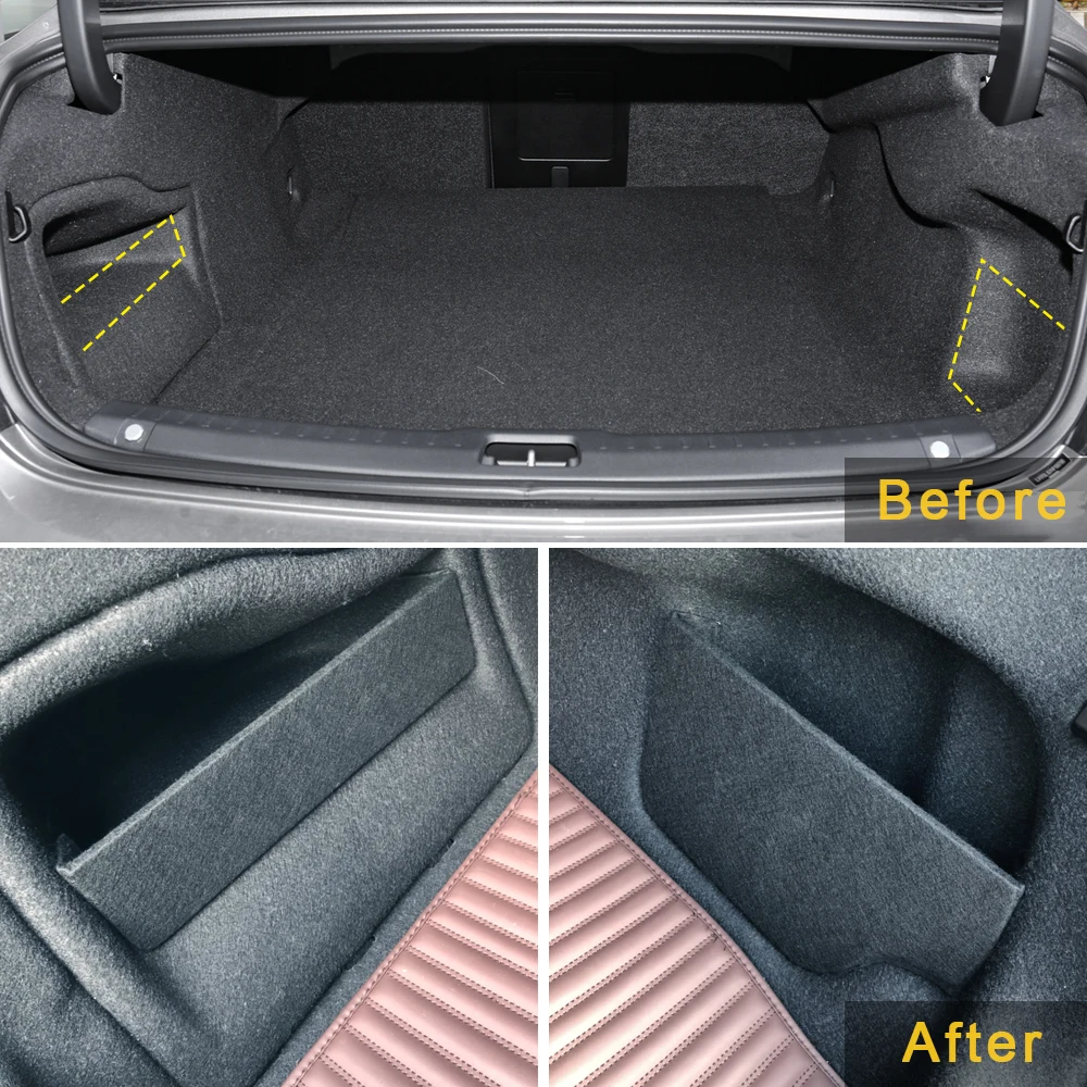 For Volvo XC40 XC90 S90 V60 V90 Car Accessories Flannel Auto Trunk Side Storage Organizer Board Partitions Plate Tail Box Shield