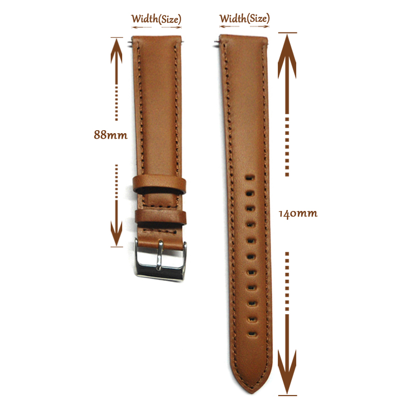 Italy Genuine Leather Watch Strap 18mm 20mm 22mm 24mm Watch Band Black Dark Light Brown Watchband Extra Long for Big Wrist