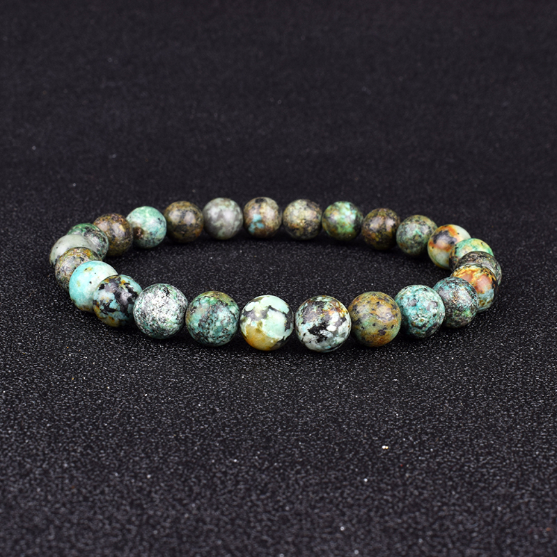 Natural African Turquoise Lapis Lazuli Stone Bracelet Homme Femme Charms 8MM Men Strand Beads Yoga Bracelets Women Jewelry