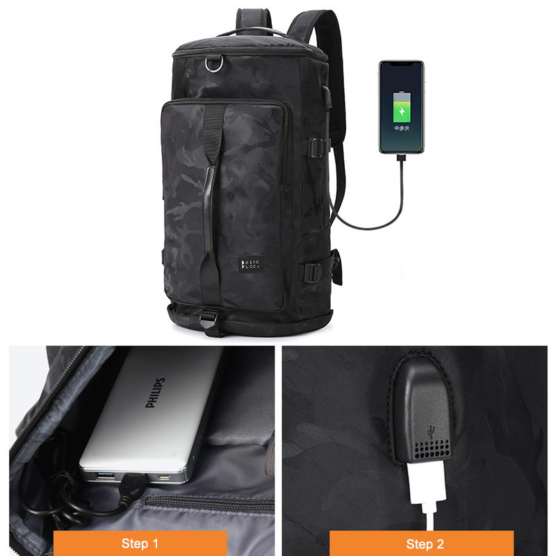 Camo Gym Backpack Waterproof Basketball Bag Men Women Athletic Sneaker Bag Sport Rucksack Big Shoulder Bag With Shoe Compartment