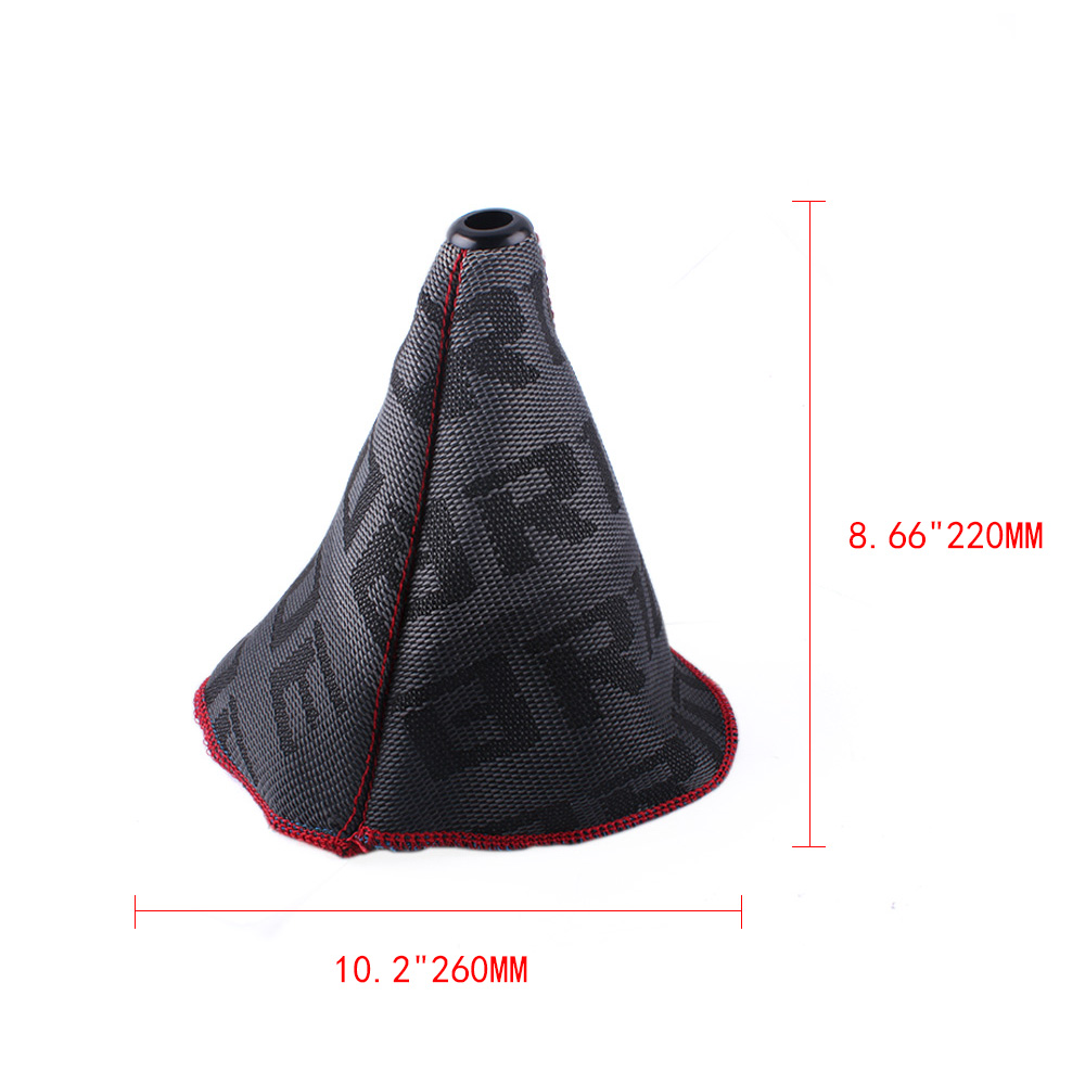 JDM BRIDE High Quality Canvas Fabric Shift Boot Racing Shift Knob Cover for Universal Racing Car With Red Stitching RS-SFN059