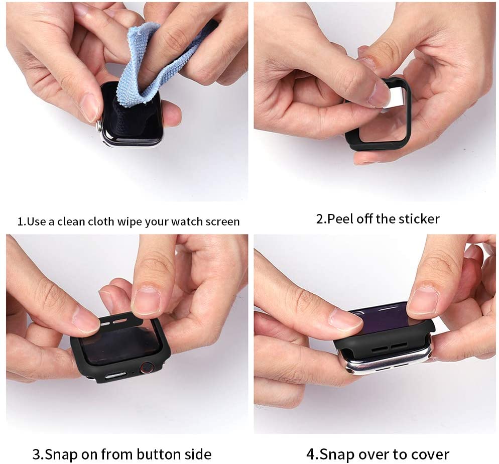 Glass+Cover For Apple Watch case 45mm 41mm 44mm 40mm 42mm iWatch Accessories Screen Protector Apple watch series 3 4 5 6 SE 7 8