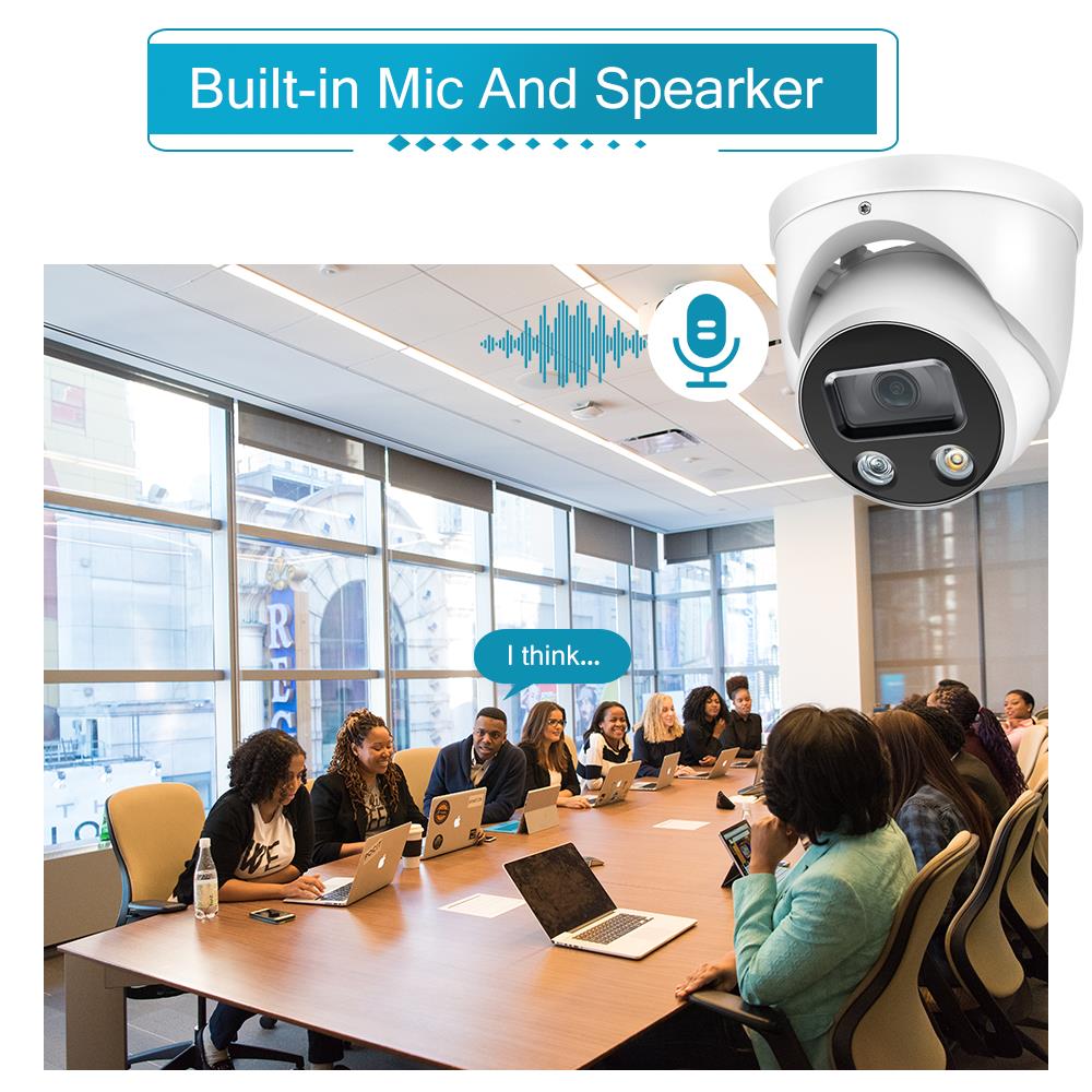 Dahua OEM 8MP IP Camera Full-Color HDW3849H-AS-PV-S4 Built-in Mic Spearker SD Card Flashlight Alarm Security Protection