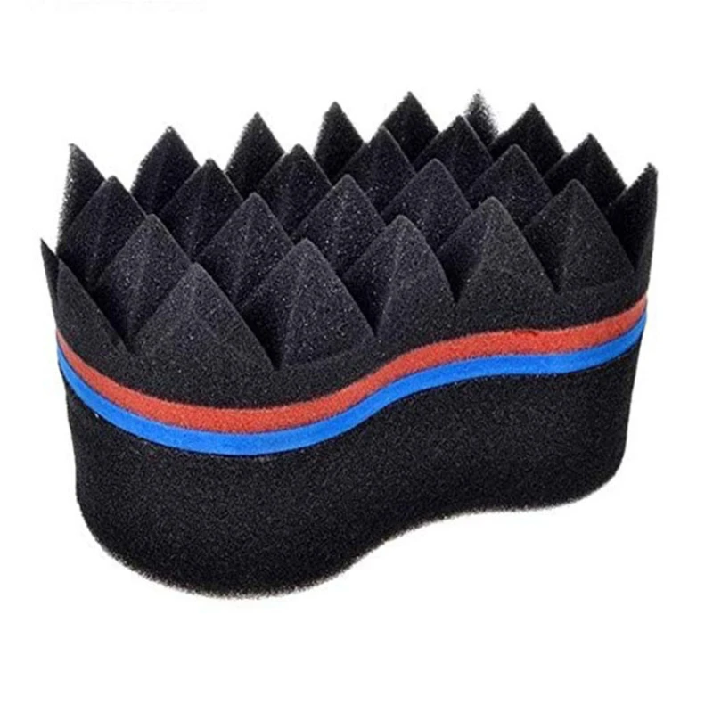 Curly Hair Styling Sponge Brush Double Sided Sponge Brushes Multi-holes Side Braid Twist Hair Curl Wave Hair Brush 8 Words