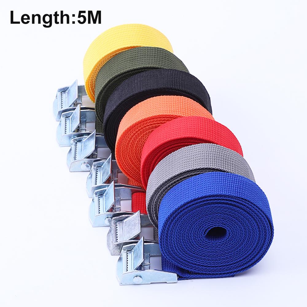 5M Buckle Tie-Down Belt Cargo Straps for Car Motorcycle Bike With Metal Buckle Tow Rope Strong Ratchet Belt for Luggage Bag