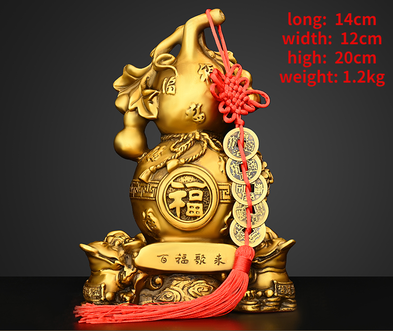 Copper Gourd Ornament Golden Toad Hundred Blessings Hundred Blessings Gathering Living Room Entrance Shop Decor