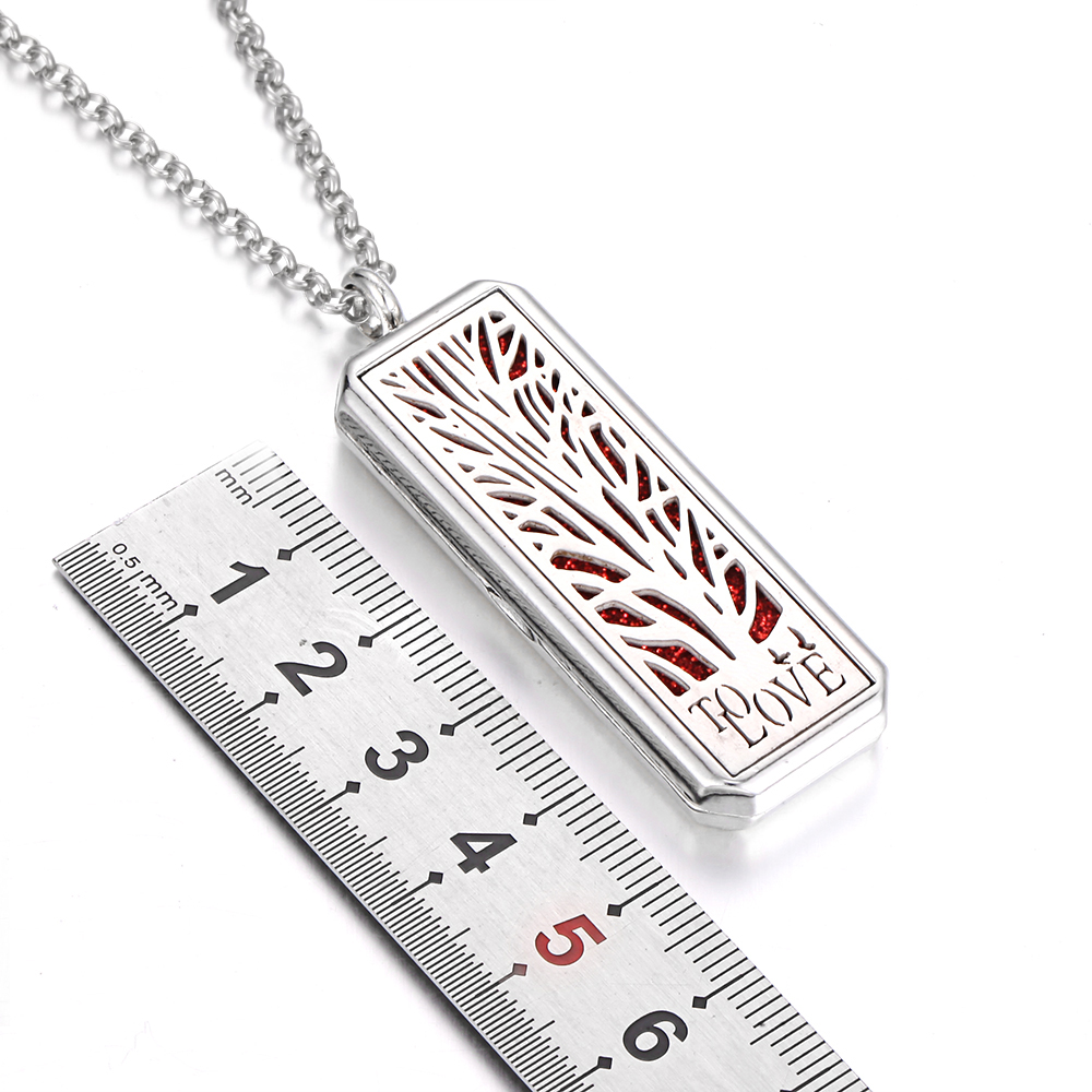 Rectangle Aromatherapy Diffuser Necklace Magnetic Vintage DIY Perfume Essential Oil Diffuser Aroma Locket Necklace Dropshipping