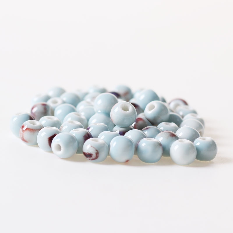 (50 Pcs/Lot) 10mm Round Ceramic Beads DIY Porcelain Loose Beads For Necklace Bracelet Jewelry Making