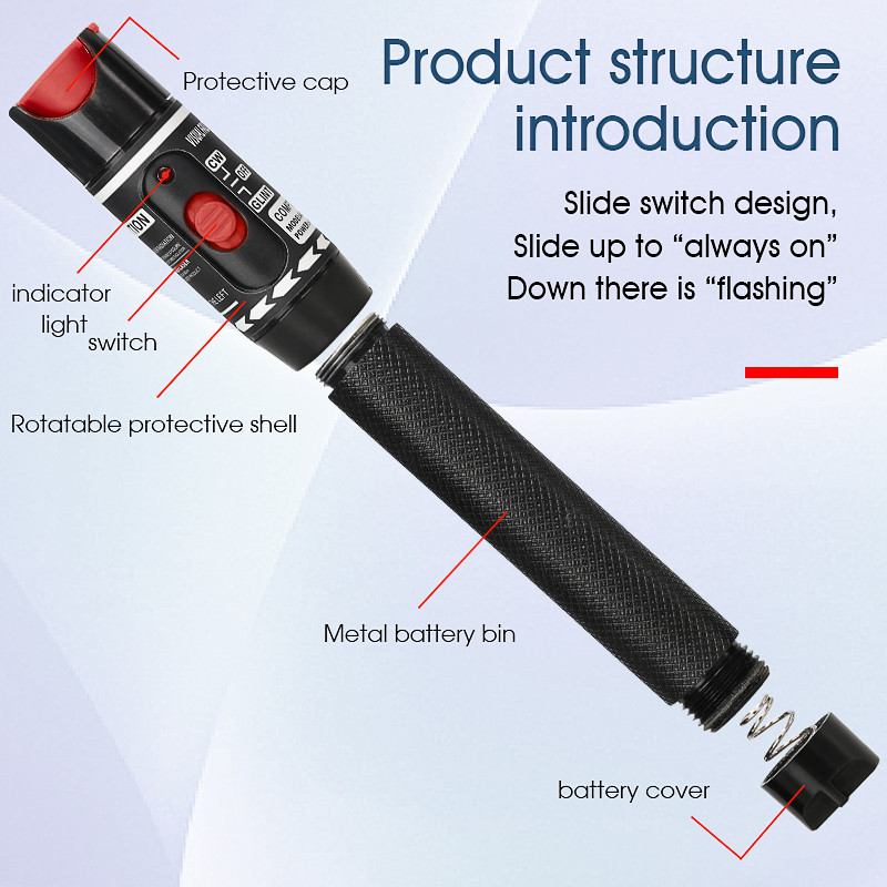 Laser 50MW/30MW/20MW/10MW/5KM Visual Fault Locator, Fiber Optic Cable Tester 10-50Km Range VFL AUA-H30/50Convenient to