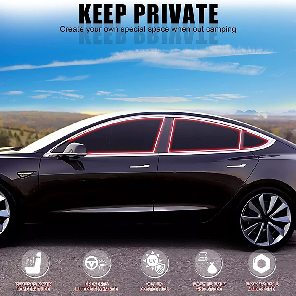 Car Privacy Window Screen SunShade Side Window Sunshade Front Rear Windshield with Storage Bag for Tesla Model Y accessories