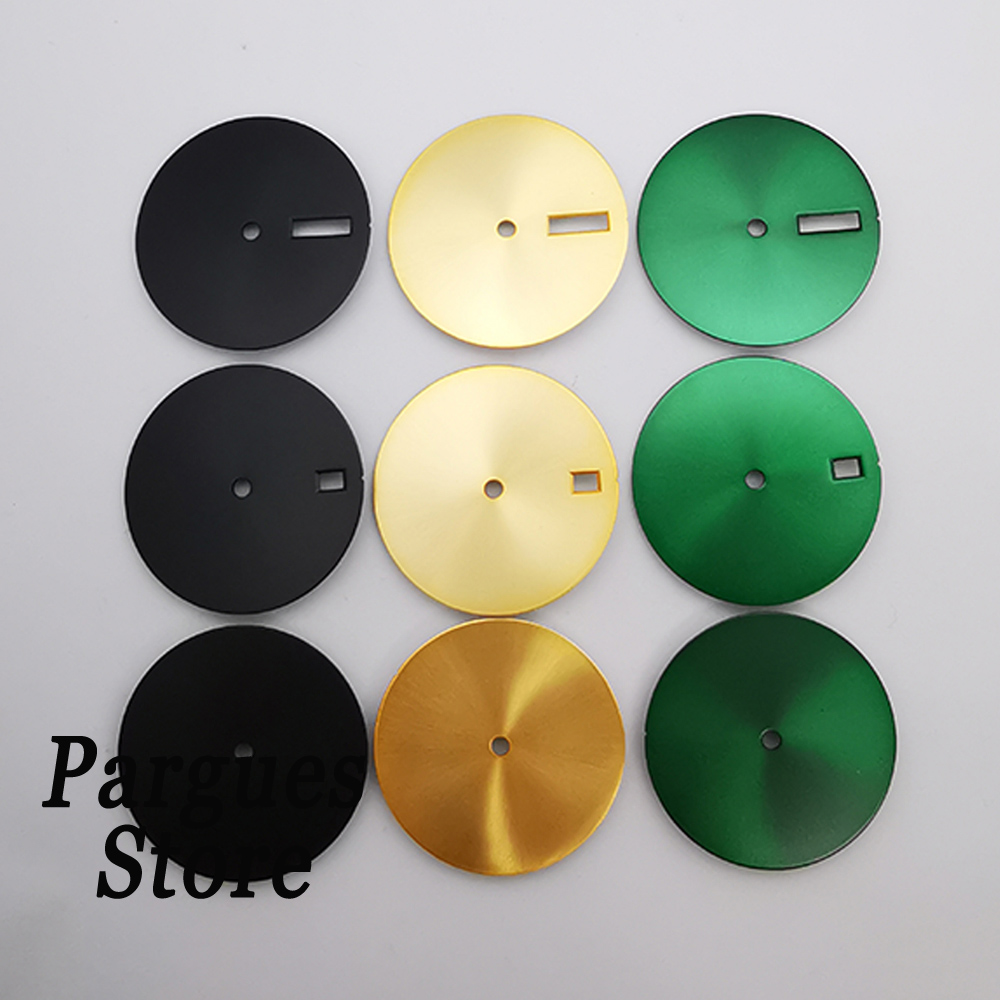 28.5mm blank black/yellow/green watch dial fit Miyota 8215, dg2813, nh35,nh36 ETA 2836 2824 movement