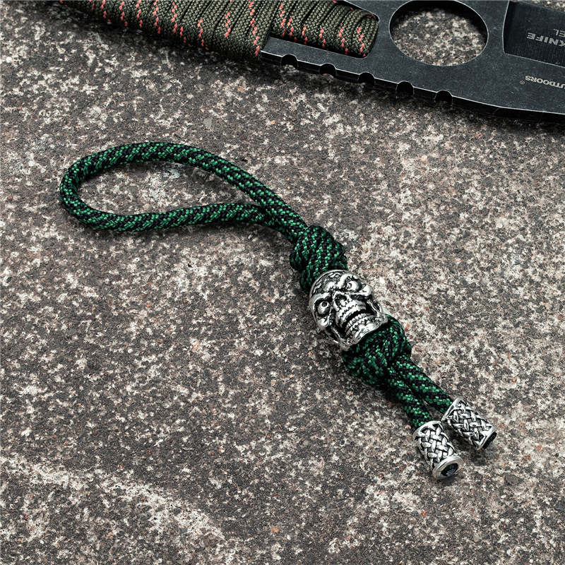 Viking Handmade Braided Rope Keychains Vintage Skeleton Men Women Metal Pendant Skull Accessories Keyring Fashion Jewelry Gifts
