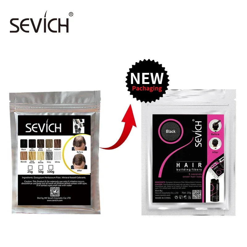 Sevich refill 25g hair fiber hair loss products hair building fibers powders thicken thin hair 10 colors keratin hair regrowth