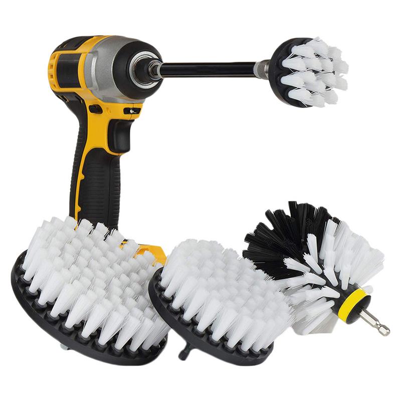 5Pcs Electric Scrubber Brush Drill Brush Kit Power Scrubber Wash Cleaning Brushes Tool Plastic Round Cleaning Brush For Carpet