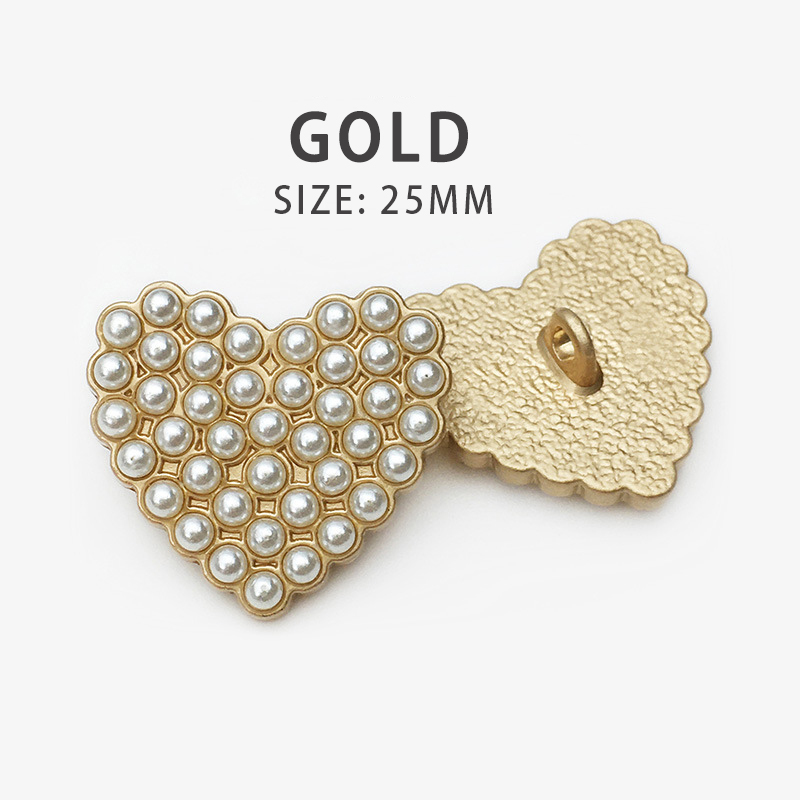 10pcs/Lot Handcraft Sewing for Needlework Metal Shank Buttons Heart Hand-sewn Buttons Shirt Diy Accessories Decoration