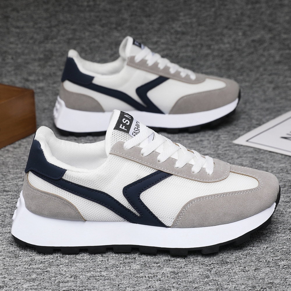 2024 new lightweight retro casual shoes breathable fashion versatile summer sports grey