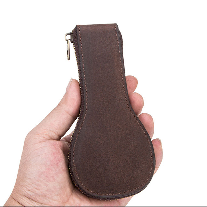 Soft Cow Leather Watch Box Luxury Pouch with Zipper Portable Organizer Bag Travel Watch Bag Protective Cover 1-Slot