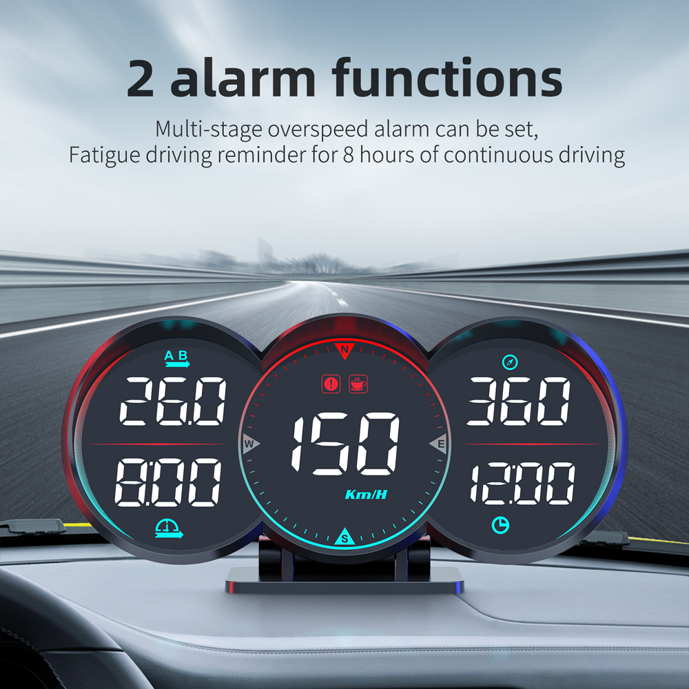 Auto Universal HUD GPS Gauge Car Gauge Speedometer With Over Speed Alarm Compass Clock Driving Suit for car aftter 2008 G17