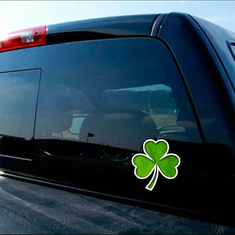 2pk Irish Shamrock Clover Decal Ireland Car Truck Phone Tablet Window Sticker Car Accessories for Girls Oem Glue Sticker KK10cm