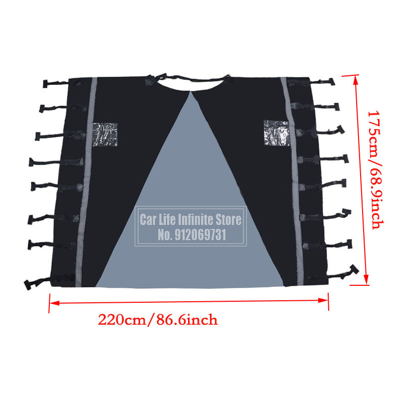 Caravan Accessories RV Front Towing Cover Protector Dustproof Reflective Strip Camper Trailer Caravan Waterproof Cover