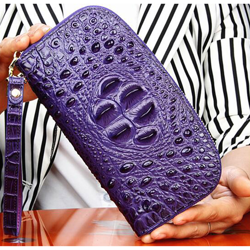 Card holder wallet High quality crocodile pattern cowhide leather clutch women Genuine leather bag women wallet