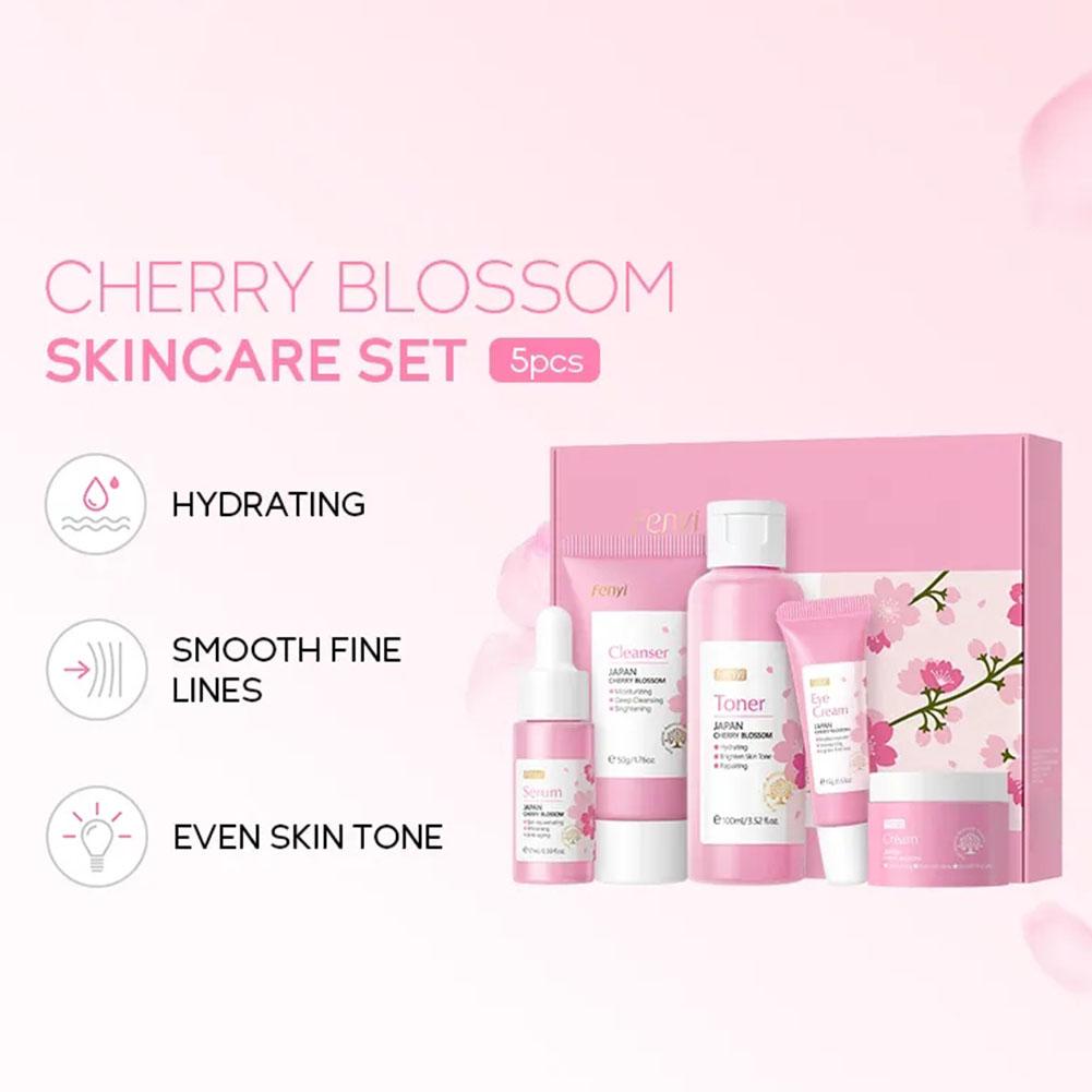 Facial Cleaner Korean Face Serum Peeling Gel Moisturize Fade Dark Circles Eye Cream Cosmetics Skin Care Set