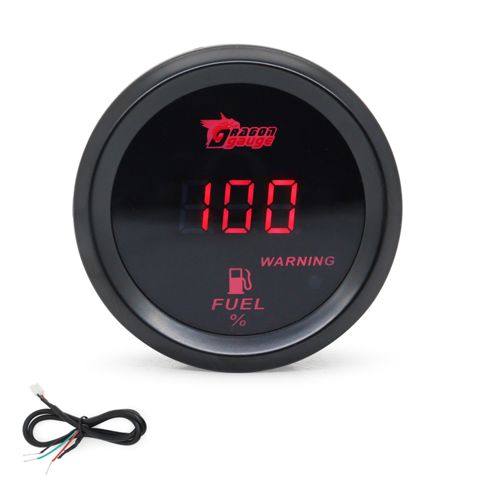 Universal 52MM Car Fuel Level Gauge Meter Digital Display 240-33 Ohms 8-18v 2inch Automotive Gauges with Red/Blue Backlight