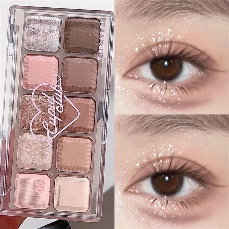 DIKALU Ten Color Eyeshadow Comprehensive Plate Matte Finish Glitter Earth Color Autumn Winter Color High Appearance Level Fe 240624