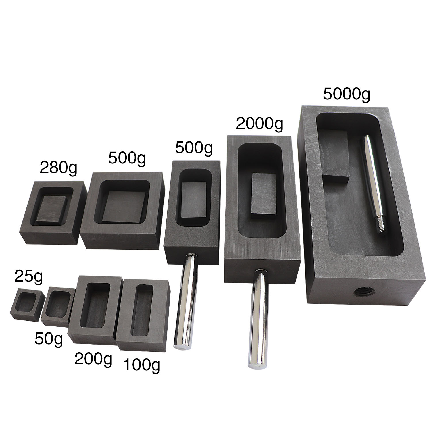 Graphite Oil Baths For Smelting Gold Bars And Silver Ingots Casting Moulds Square Durable Oil Baths With Handles Durable