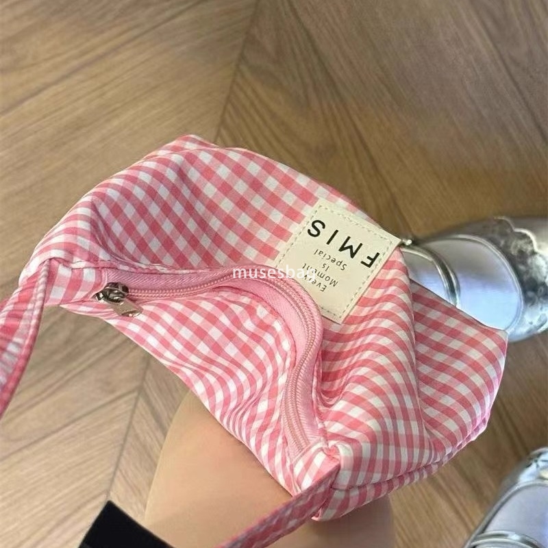 New niche design high-quality dopamine plaid underarm bag Korean one shoulder handbag niche minimalist handbag women canvas bag