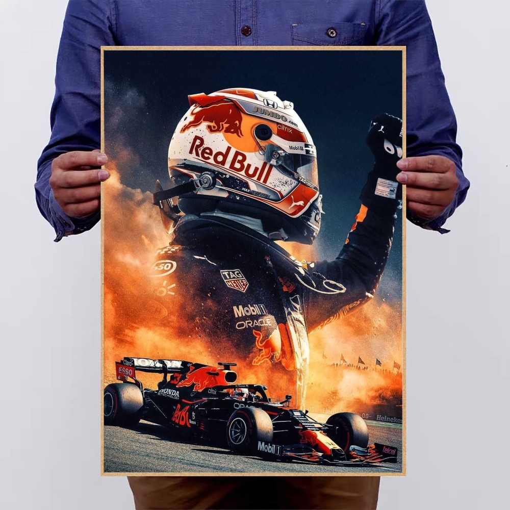 Max F1 Car B-Verstappen Poster Kraft Club Bar Paper Vintage Poster Wall Art Painting Bedroom Study Stickers