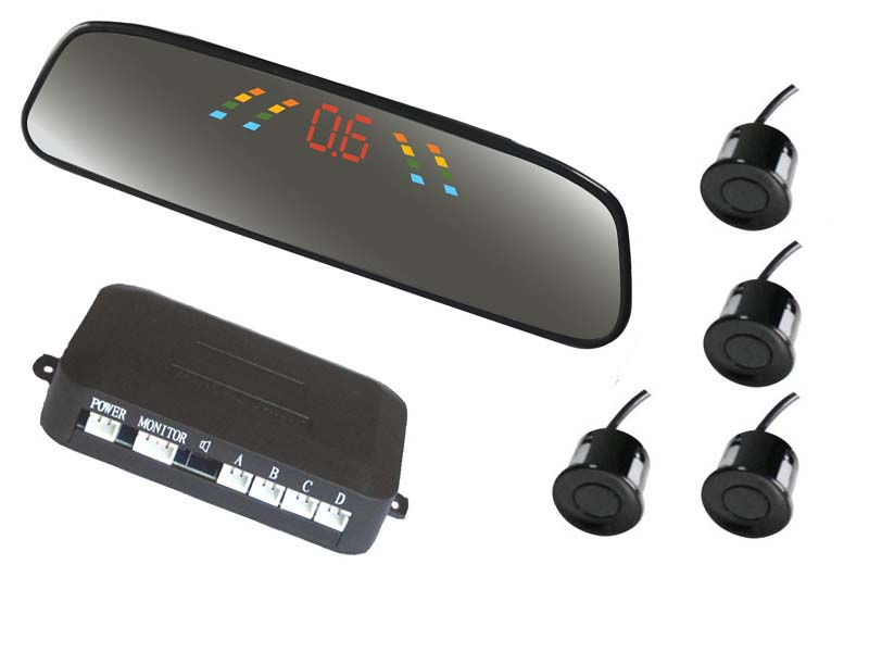 Rear Video Parking 4 Sensor System Full Kits Mirror Monitor Rear View Radar Monitor System Car Parktronic Detector De Radar