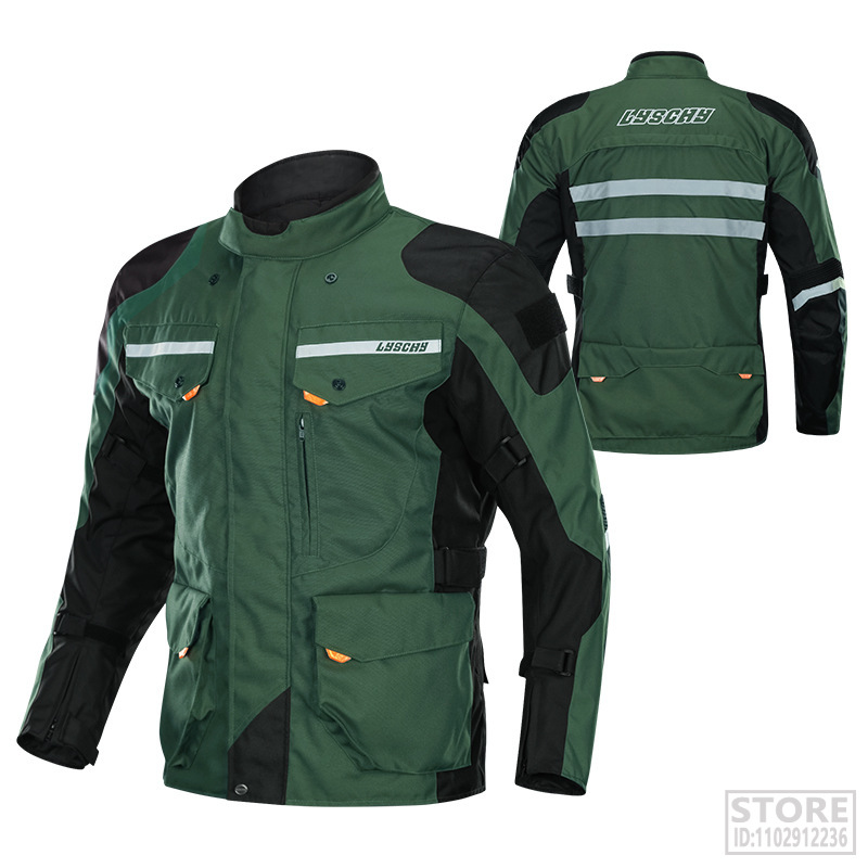 LYSCHY Motorcycle Jacket Pants Suit Cold-proof Waterproof Winter Men Motorbike Riding Moto Protective Gear Armor Clothing