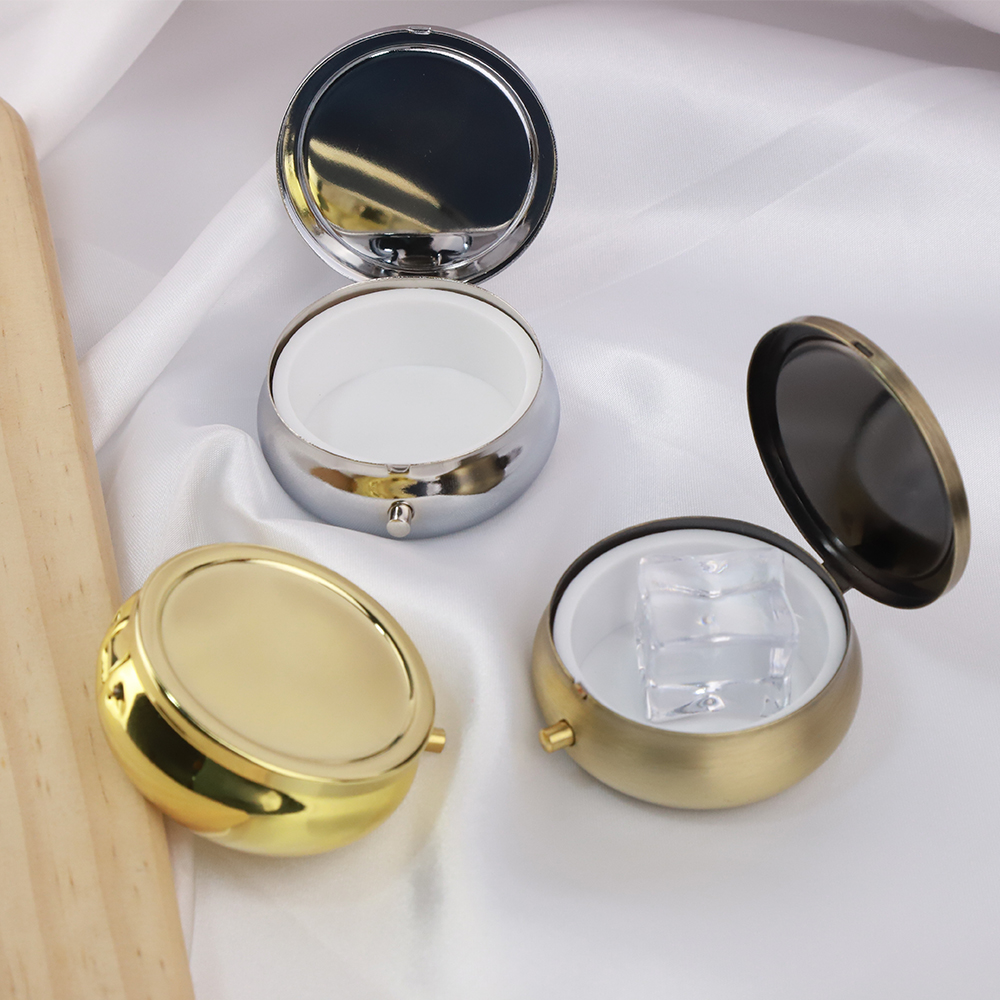 5/10Pcs Portable 1 Cell Metal Pill Box Container Medicine Pill Boite DIY Crafts Findings Round Medicine Case Pill Candy Boxes