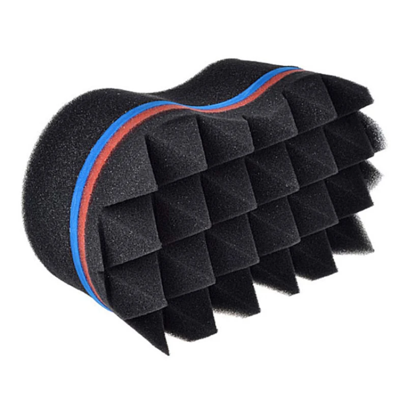 Curly Hair Styling Sponge Brush Double Sided Sponge Brushes Multi-holes Side Braid Twist Hair Curl Wave Hair Brush 8 Words