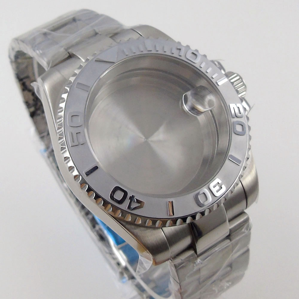 40mm Watch Case Fit NH34 NH35 NH36 NH38 Miyota8215 ETA2836 2824 PT5000 DG2813 10ATM Sapphire Glass 316L Bracelet Ceramic Bezel