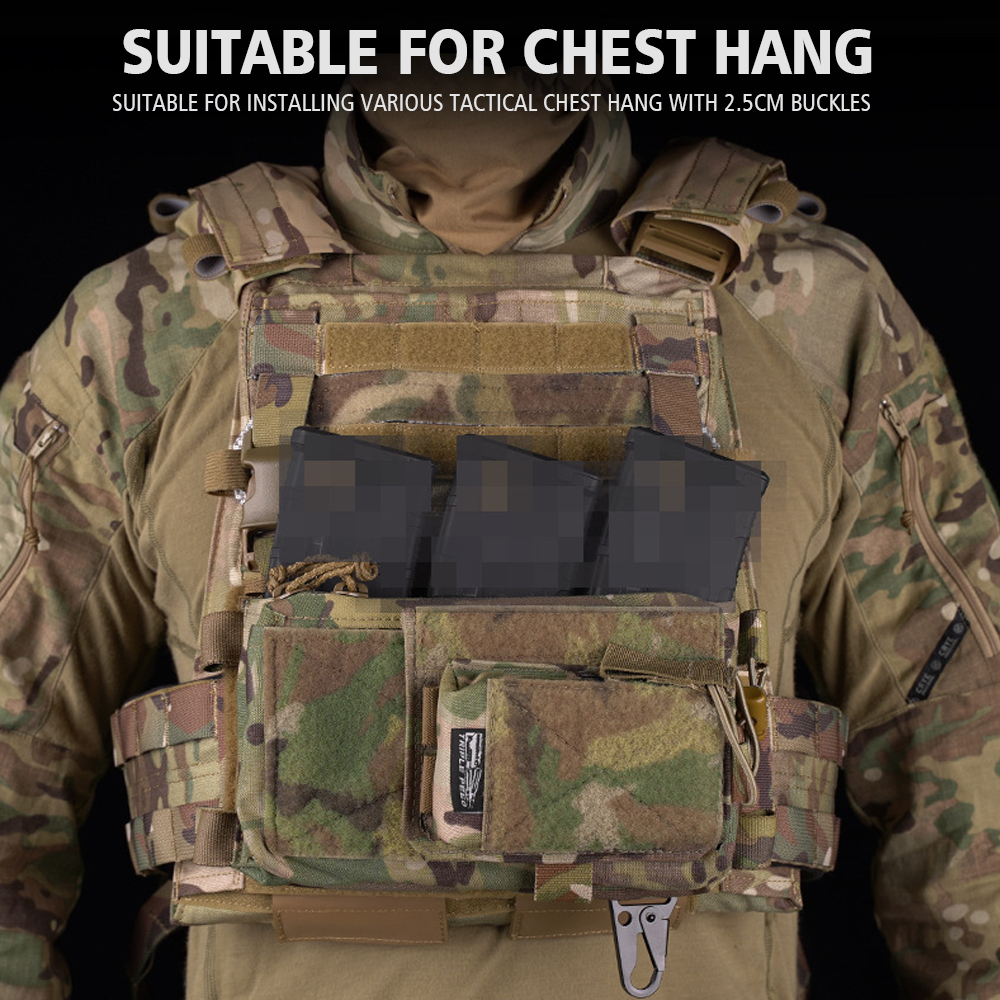 Military Vest Accessory Chest Hanging Magazine Adapter for Tactical Hunting AVS Airsoft Vest Quick Plate Chest Rigs Expansion
