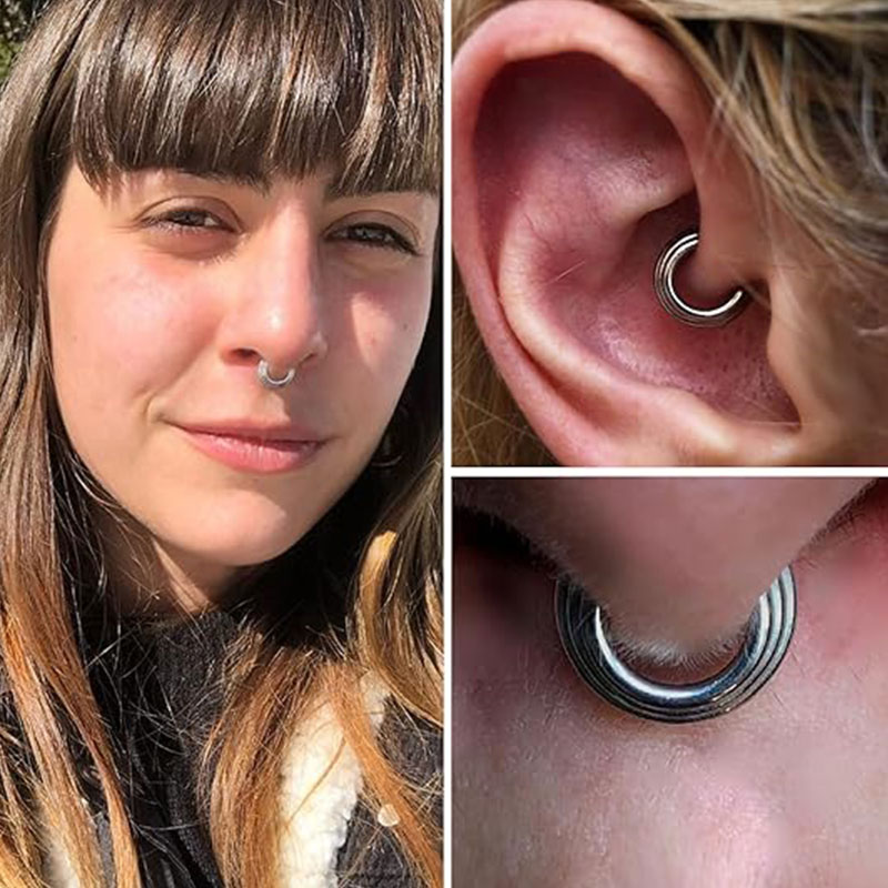 ASTM F136 Titanium Hinged Septum Clicker Nose Ring Piercing Helix Daith Earring Implant Grade Anodized High Quality Body Jewelry