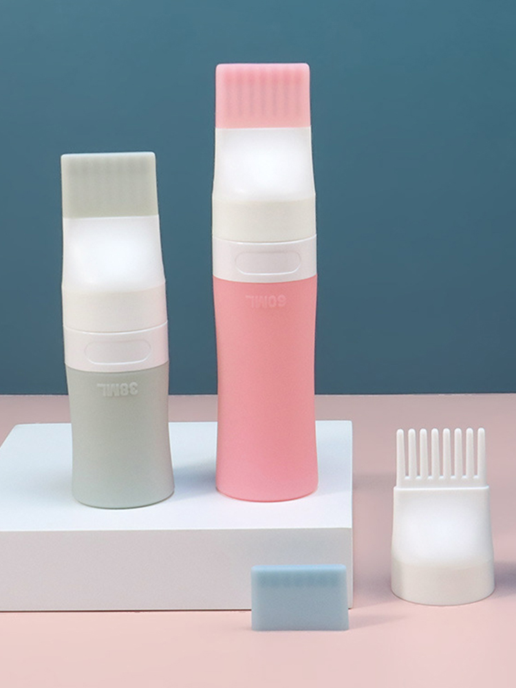 38/60/80ml Hair Dye Applicator Bottles Silicone Dyeing Shampoo BottleOil Comb Brush Styling Tool Hair Coloring Hair Tools
