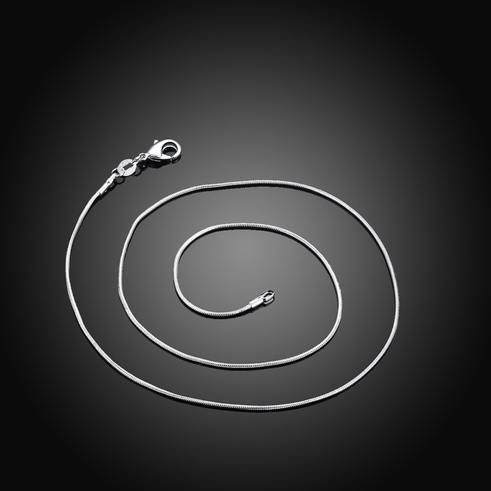 10pcs/lot Promotion! Wholesale 925 Sterling Silver Necklace Silver Fine Jewelry Snake Chain 1mm 16-30inch Necklace for Women Men