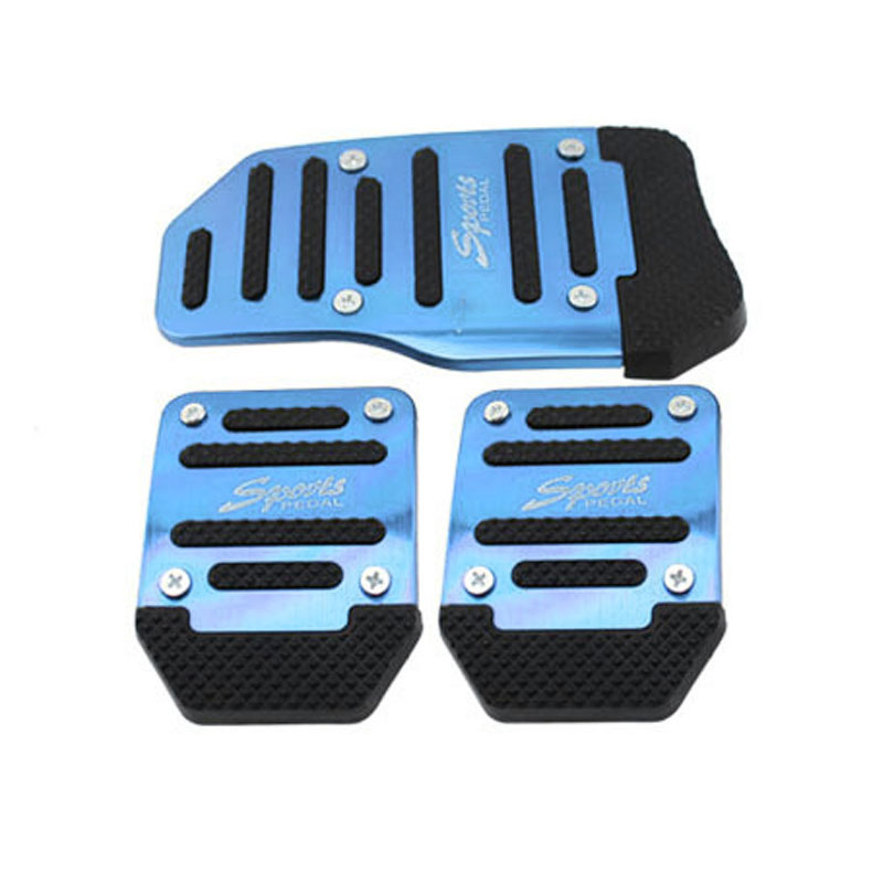 Universal 3Pcs Racing Manual Non-Slip Foot Pedal Pad Cover Aluminum Automatic Gear Brake Accelerator Car Interior Accessories