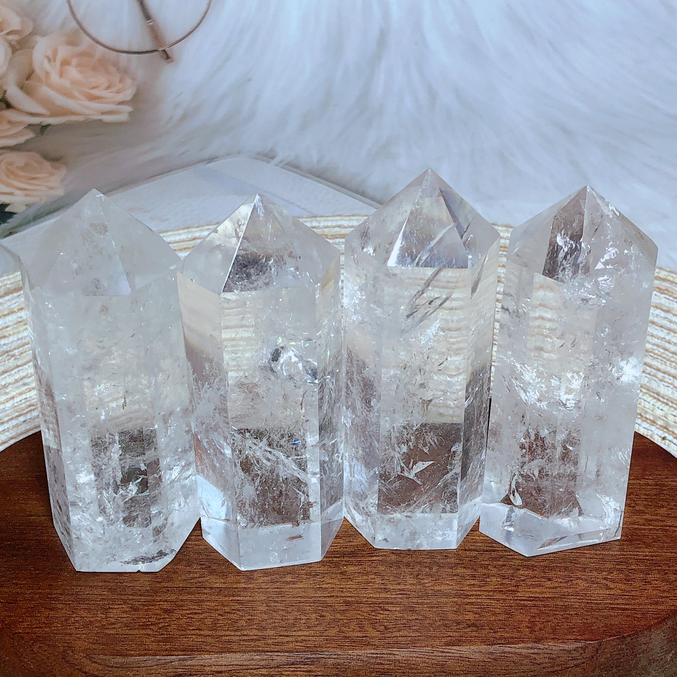 Natural Clear Quartz Tower Rainbow Flash Gemstones High Quality Wholesale Crystals Home Decorations Gift