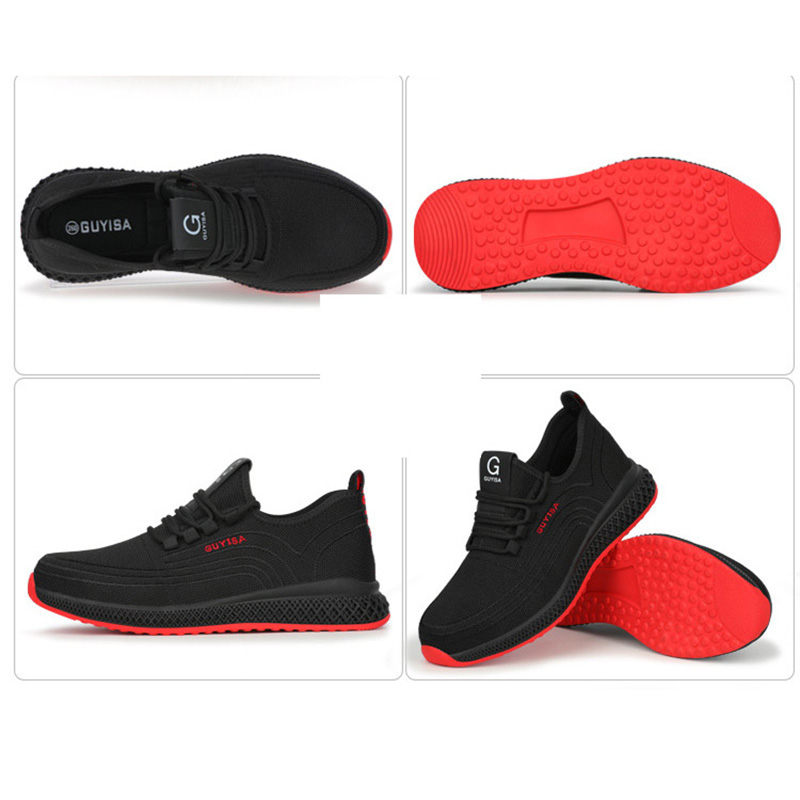 Red Safety Shoes Men Indestructible Steel Toe Shoes Women Work & Safety Boots Breathable Male Female Shoes Plus Size 36-48