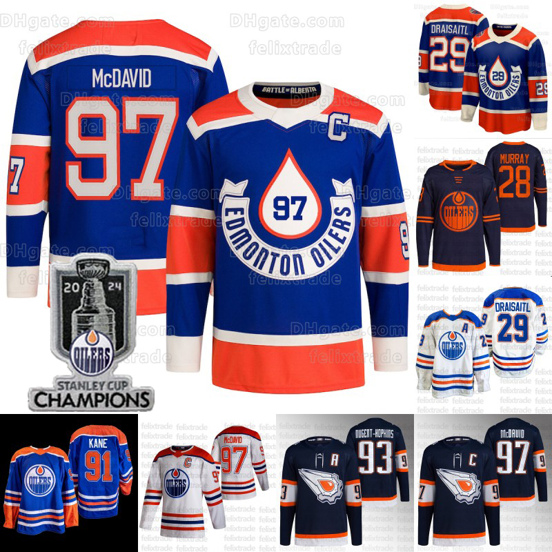 Connor McDavid 2024 Champion Oilers jersey Leon Draisaitl Ryan McLeod Ryan Nugent-Hopkins Derek Shore Warren Foegele Dylan Holloway Practice-Worn Jersey