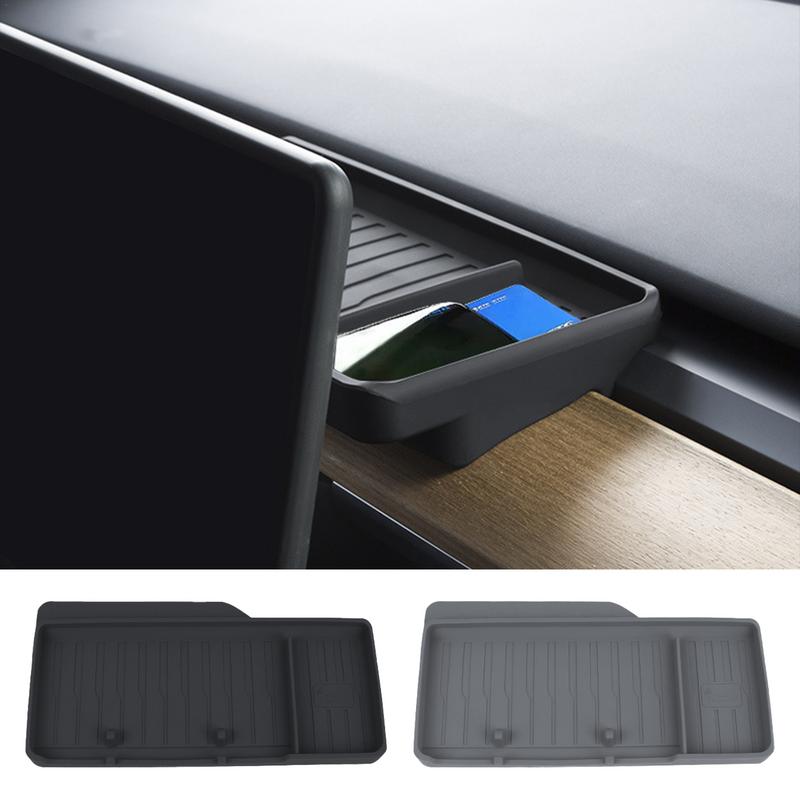 For Tesla Model 3 Y ETC Bracket Tray Behind Screen Storage Box Dashboard Organizer Tissue Holder Phone Bracket car Accessories