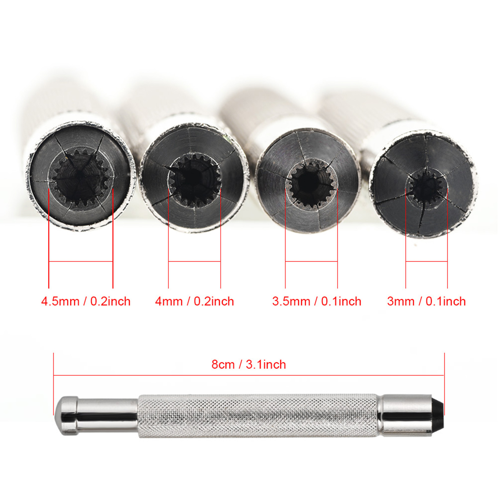 Professional 4 Sizes Watch Crown Winder Winding Watchmakers 3-4 5mm Manual Mechanical Repair Tools Kit for Watchmakers